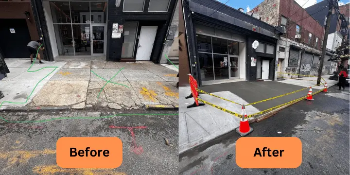 Sidewalk Repair NYC Aftetr And Before image